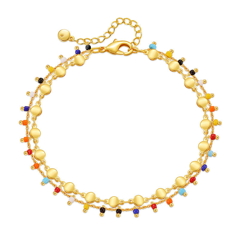 Women’s Rice Bead Anklet – Candy Color National Style Foot Jewellery