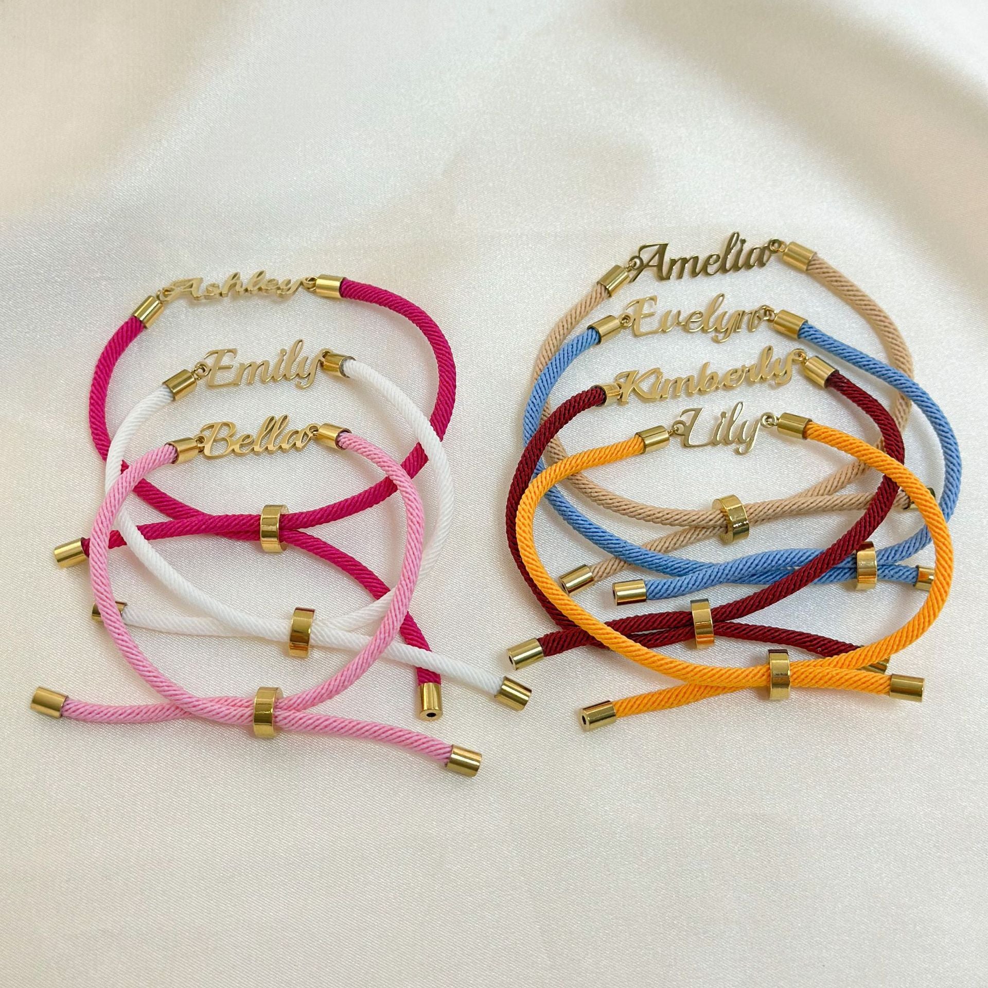 Personalized Colorful Rope Chain Name Bracelet – Adjustable Custom Jewellery for Girls