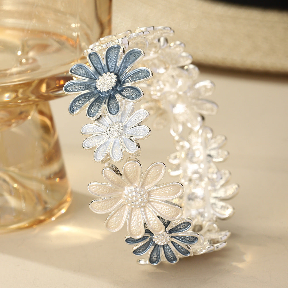 Elastic Zinc Alloy Bracelet – Oil Drip Color Design for Women