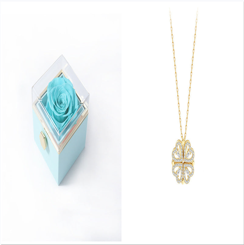 Detachable Four-Leaf Clover Necklace – Women’s Multi-Wear Zircon Chain