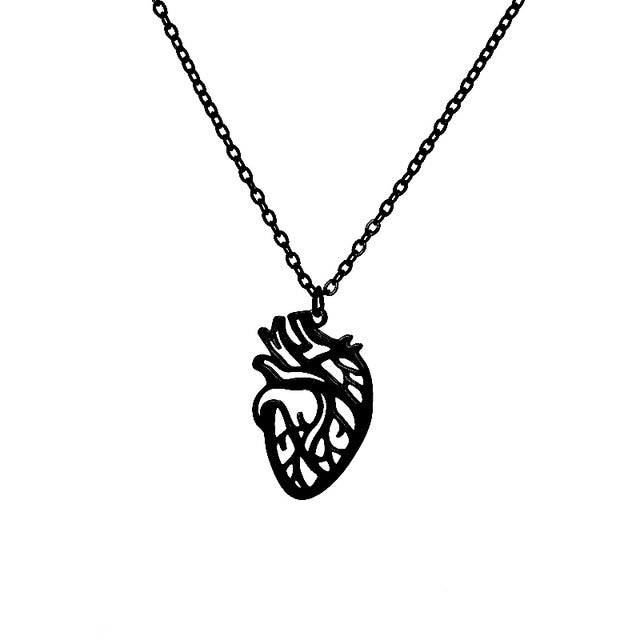 18K Gold Plated Stainless Steel Cutout Heart Necklace