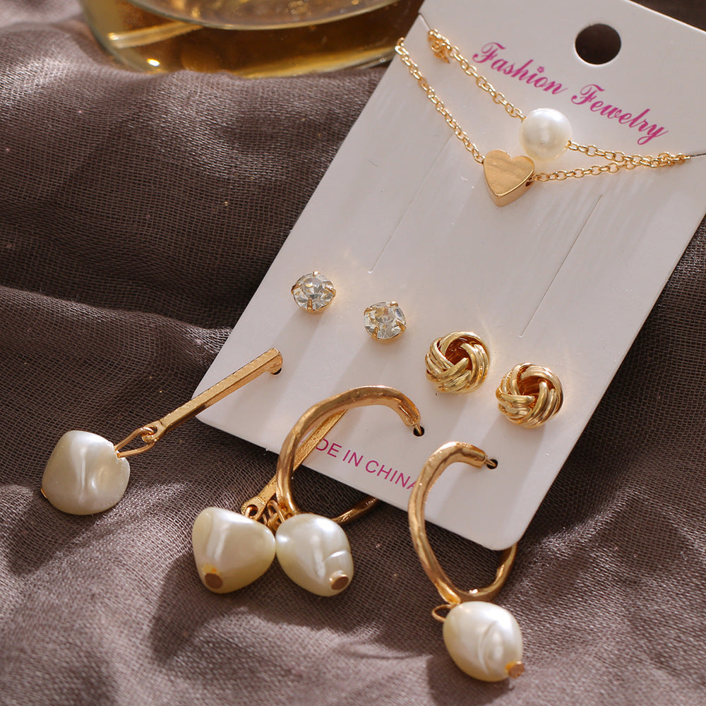 Pearl Headdress & Tassel Earrings Jewellery Set – Retro Chic