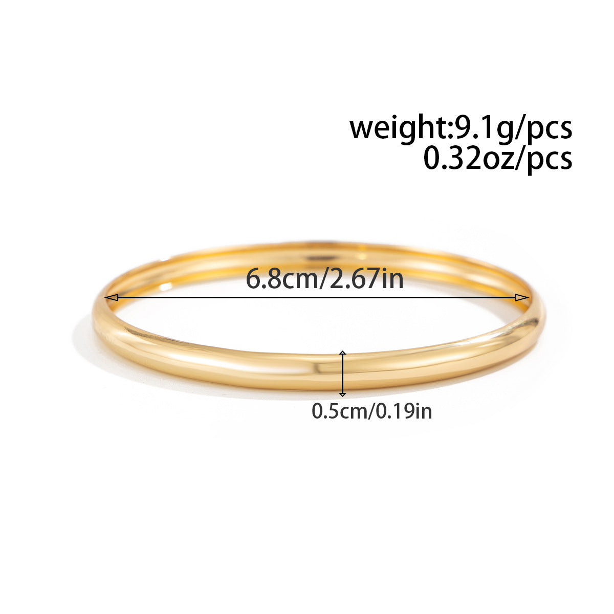 Statement Wide Metal Round Bracelet