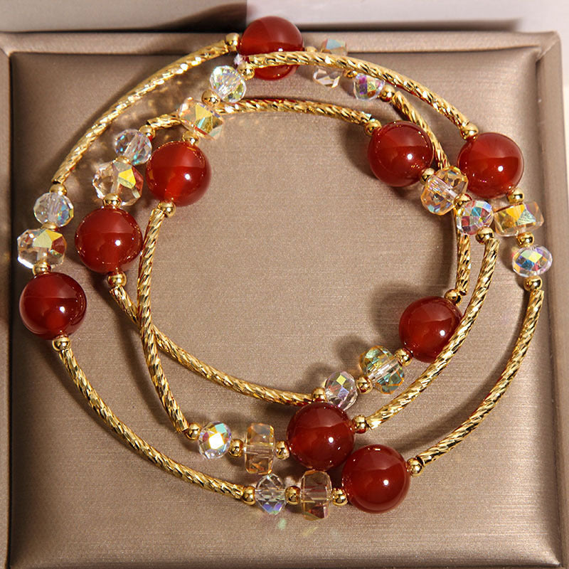 Women’s Sunstone Multi-Circle Bracelet – Elegant Chinese-Style Summer Accessory