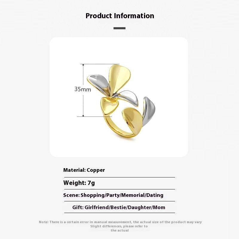 Gold Flower Petal Ring for Women – Elegant Bloom Jewellery