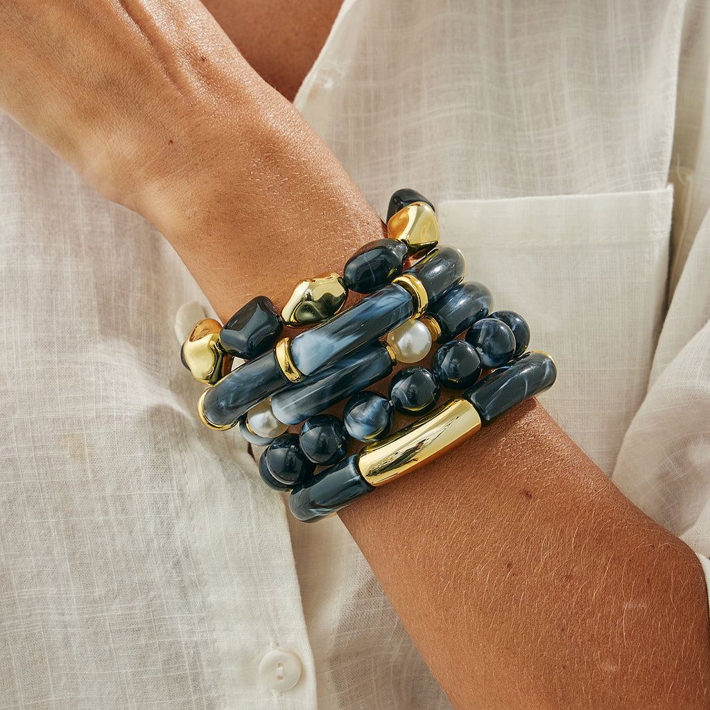 Handmade Beaded Bamboo Resin Bracelet