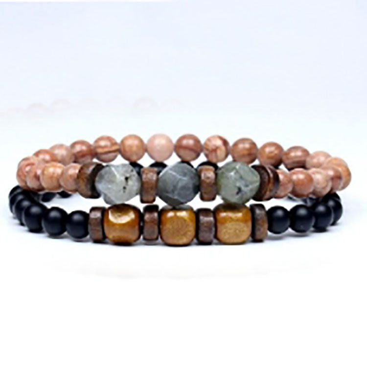 Tigereye & Haematite Silver-Strip Bracelet – Unisex Natural Stone Jewellery