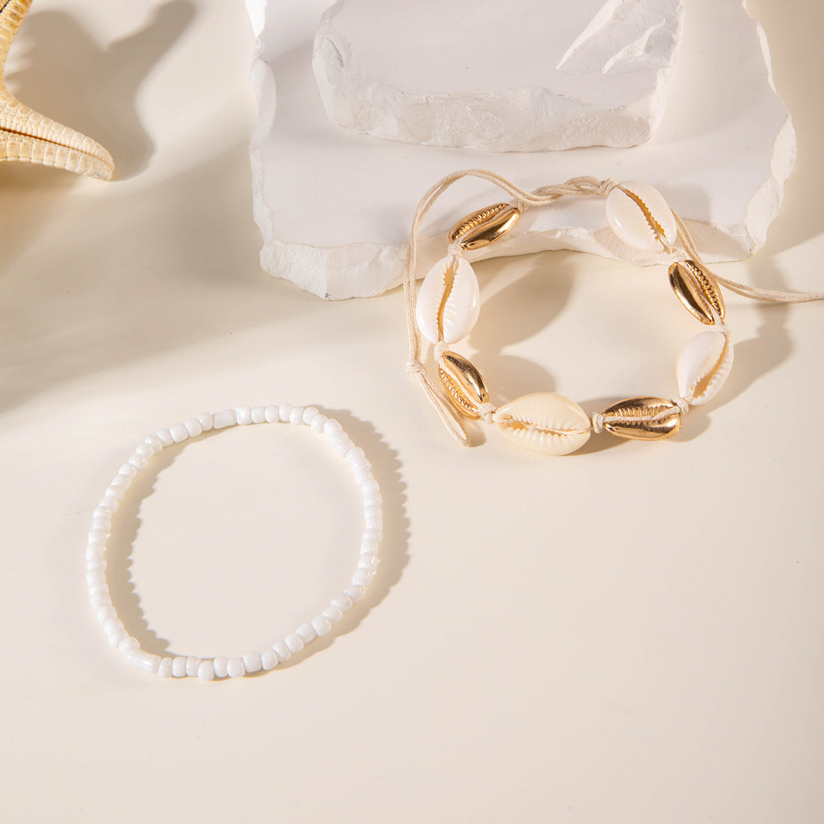 Colorful Shell Anklets – Hand-Knitted Foot Jewellery for Women