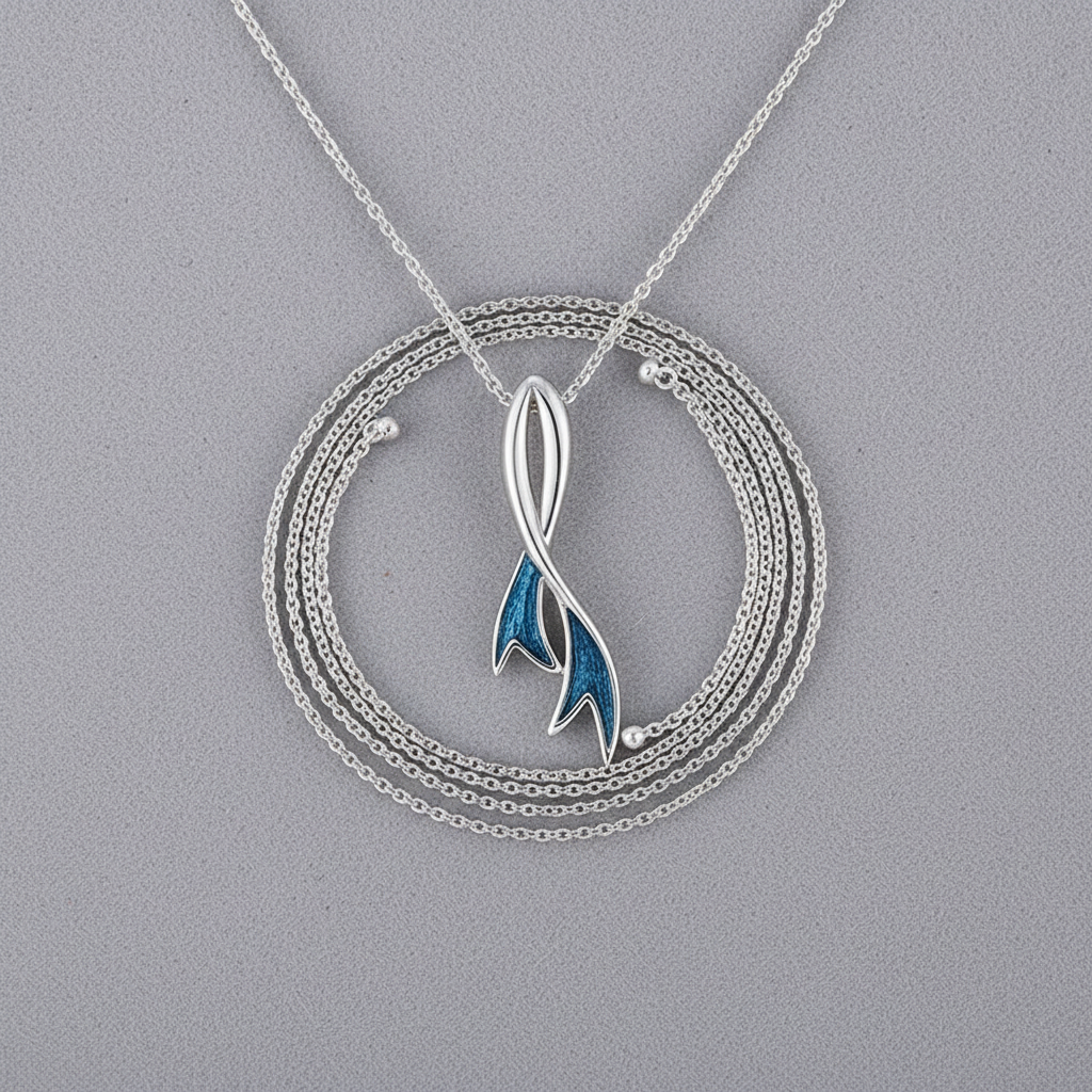 Blue Dolphin on Grey Velvet