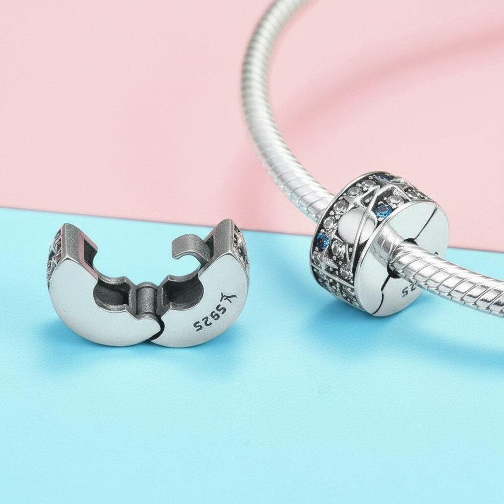 Butterfly Charm Bead on Color Block Background