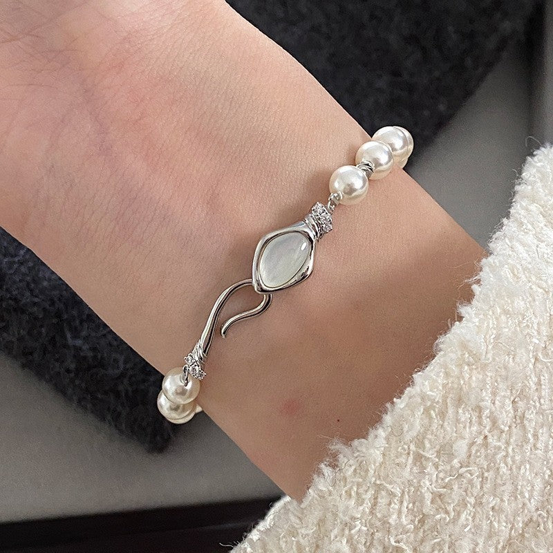 Korean-Style Flower Alloy Bracelet for Women