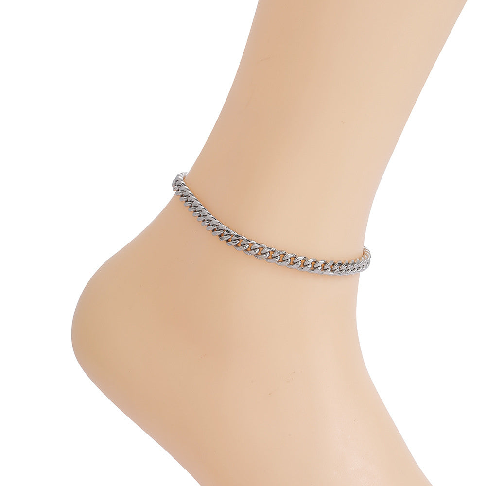 Women’s Stainless Steel Anklet – Trendy Foot Jewellery