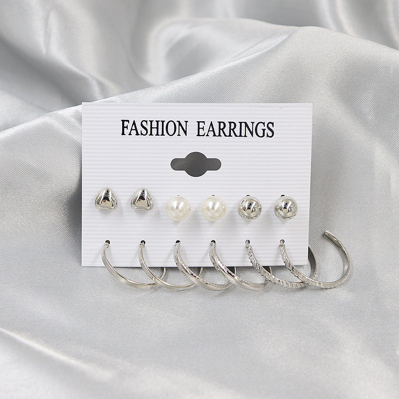 6-Pair Diamond Earrings Set – Simple & Elegant Jewellery for Women
