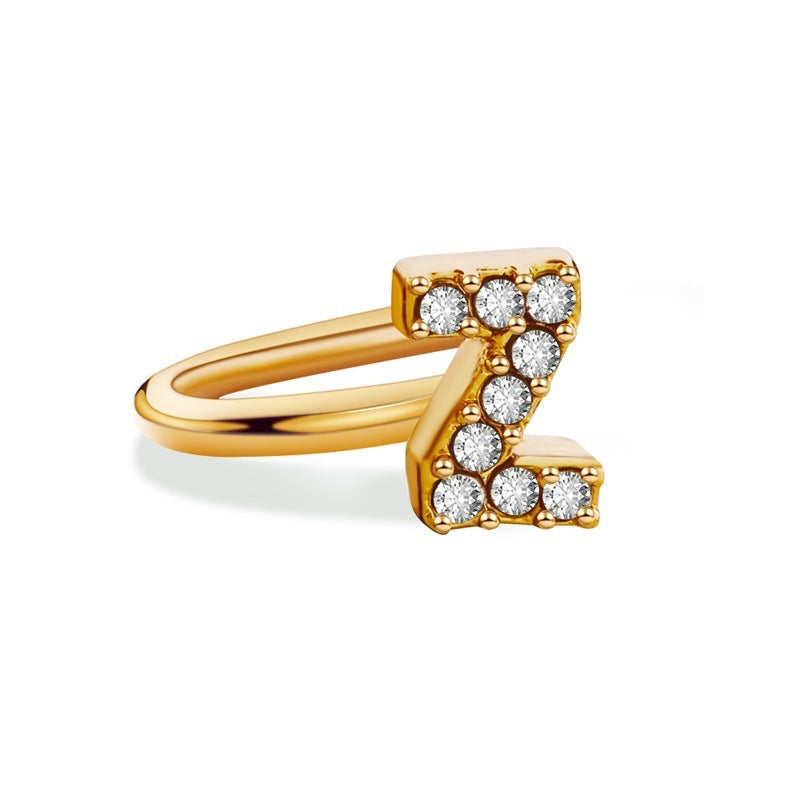 26 English Letters Diamond Ear Cuff – Mini U-shaped Earrings