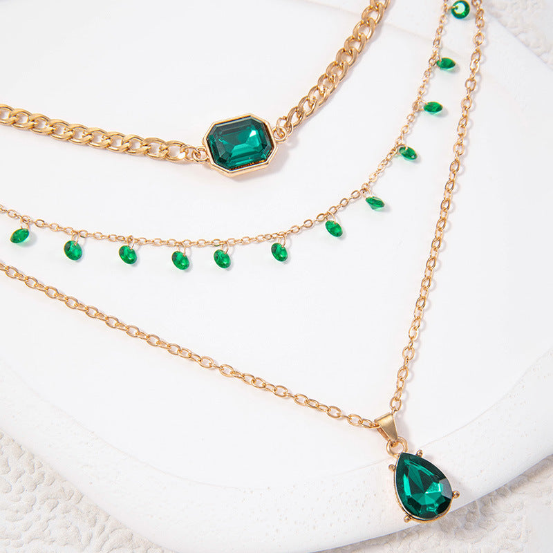 Women’s Multi-Layer Jade-Inspired Necklace – Elegant Temperament Fashion Jewellery