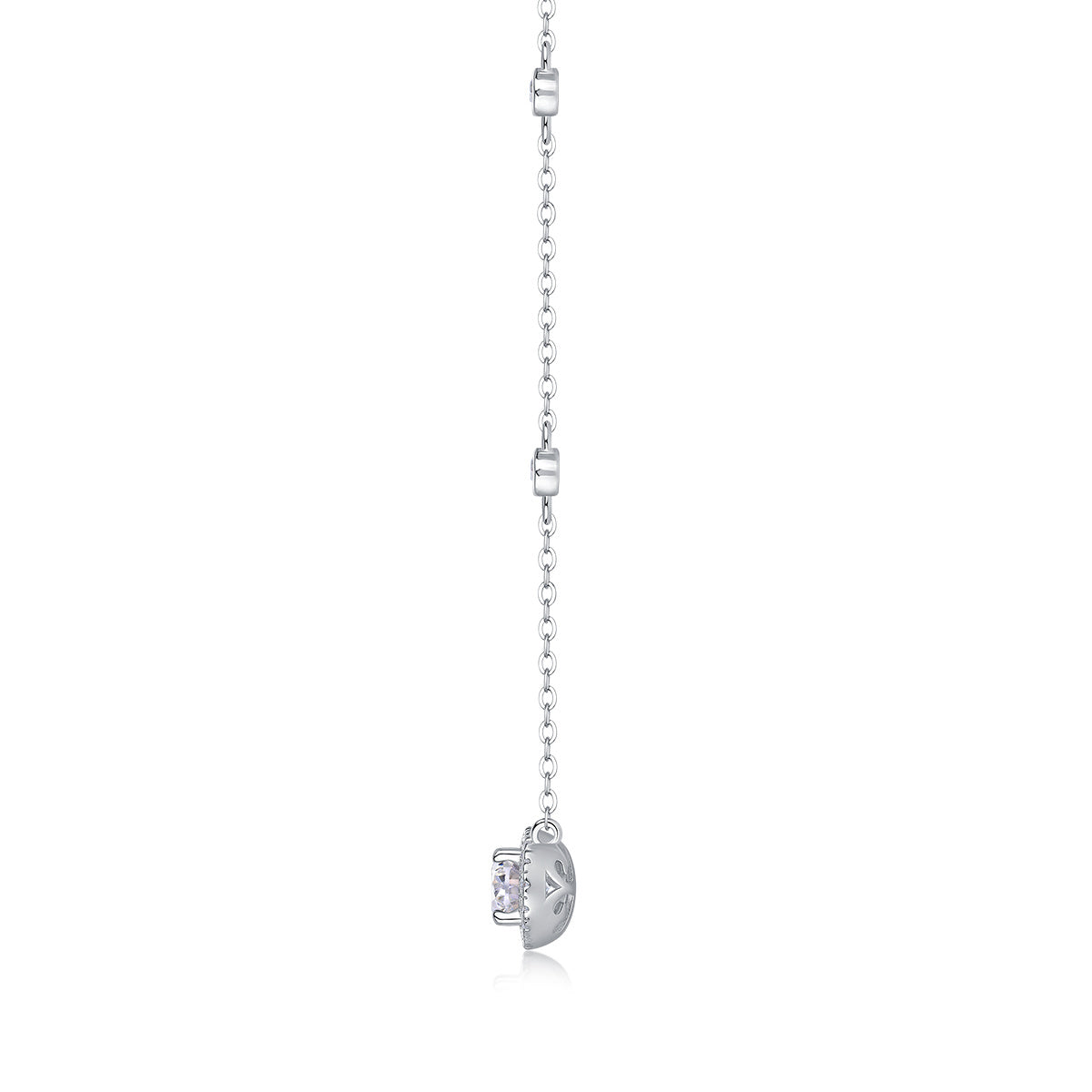 White Summer Night – Luxurious Egg-shaped Moissanite Pendant Jewellery Set in S925 Sterling Silver with Platinum Plating