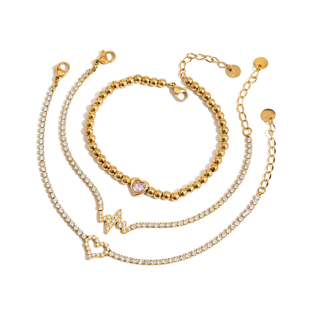 18K Gold Stainless Steel Bow Bracelet – Elegant Women’s Accessory