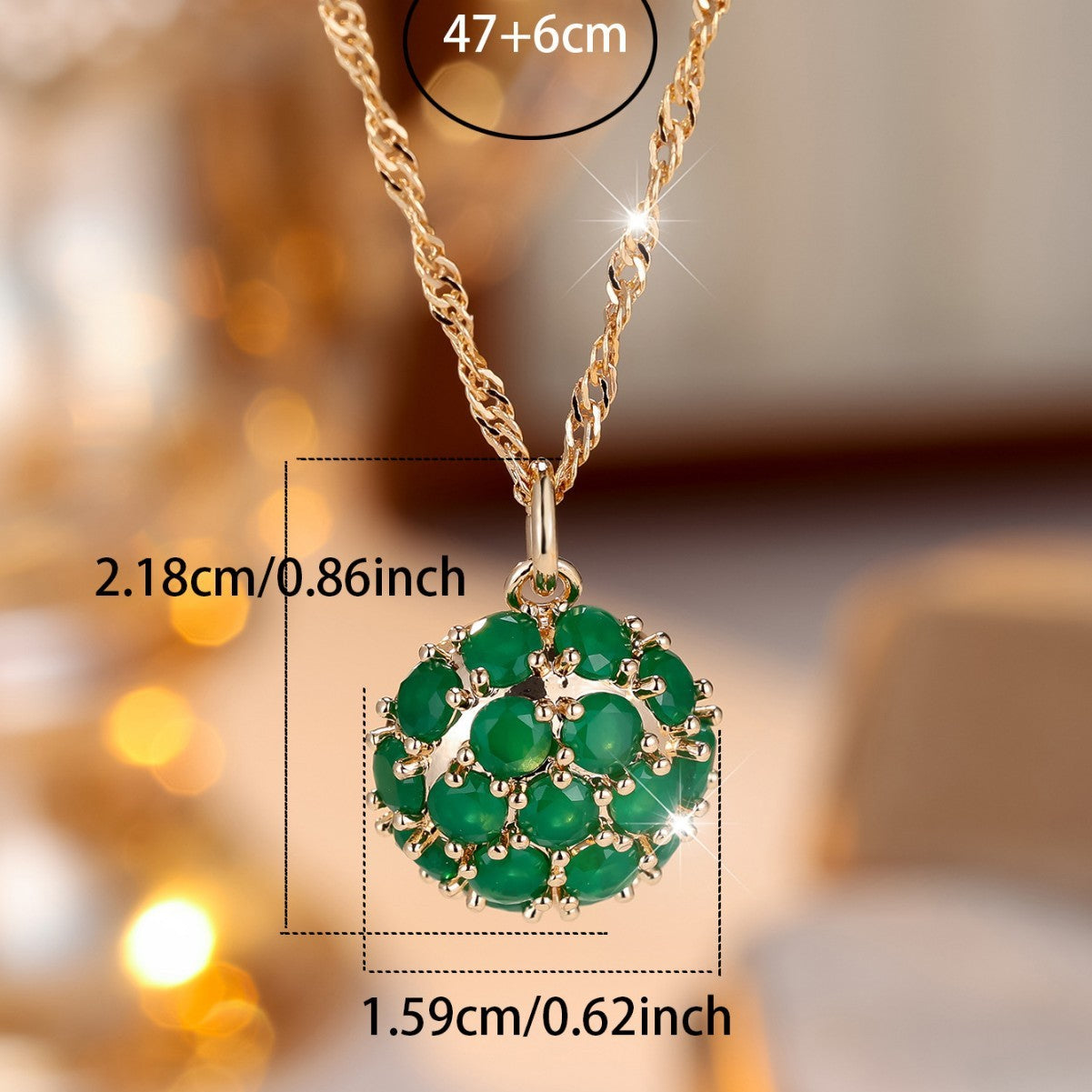 Exquisite Round Emerald Full Diamond Necklace – Hot Sale in Europe & America
