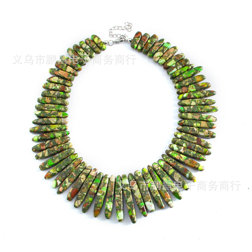 Handmade Bohemian Natural Stone Beaded Necklace – Women’s