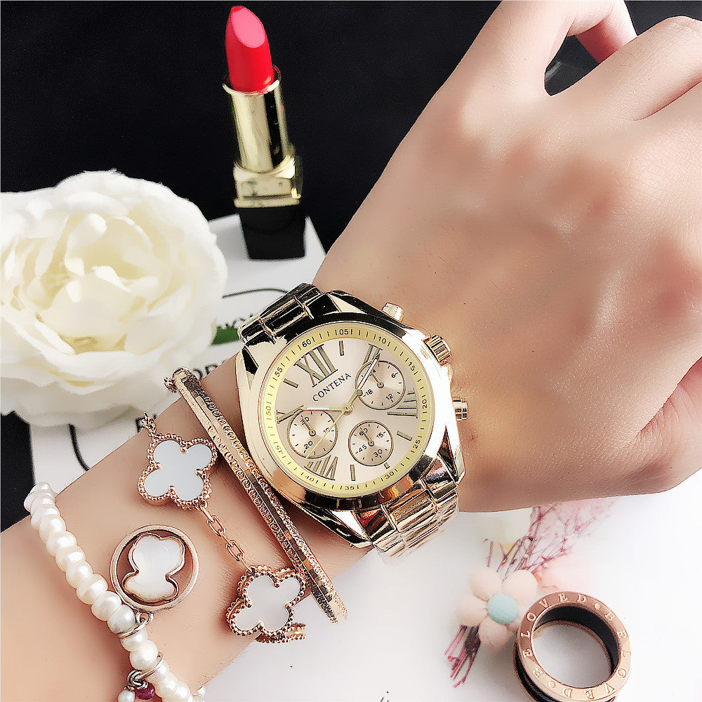 Women’s Diamond Quartz Watch – Fashion Mesh Strap Elegant Timepiece
