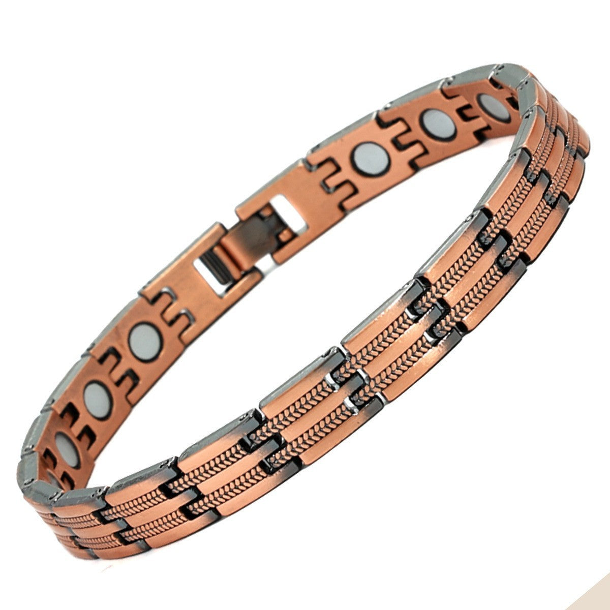 Carved Retro Three-Row Full Magnet Bracelet – Unisex Design