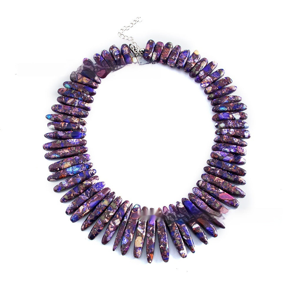 Handmade Bohemian Natural Stone Beaded Necklace – Women’s