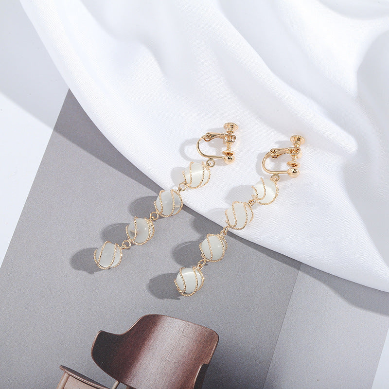 Atmospheric Long Zircon Earrings – Elegant Sparkling Jewellery Accessories