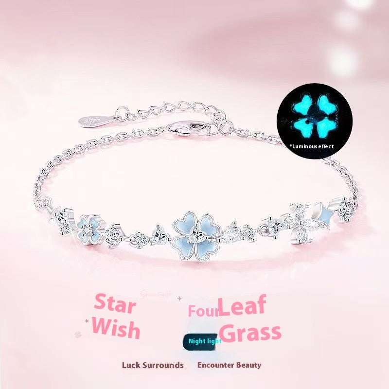 Women’s Star Wish Four-Leaf Clover Copper Bracelet
