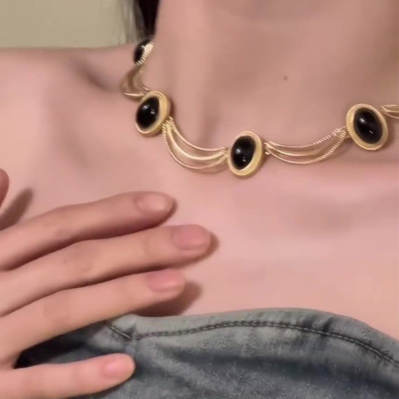 Women’s Industrial Chic Necklace & Earrings Set – Bold Statement Jewellery