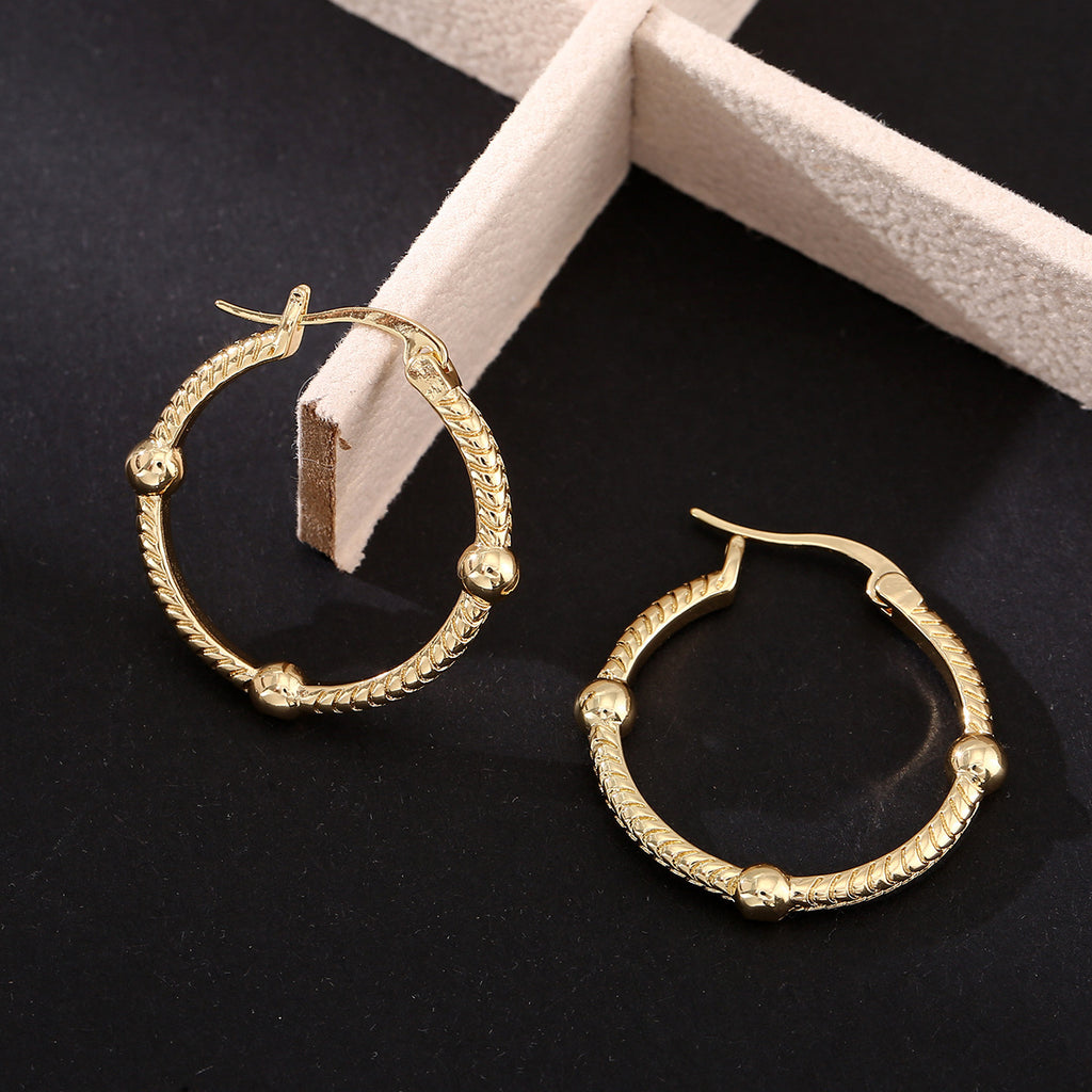 Retro Geometric Round Big Earrings – European & American Style