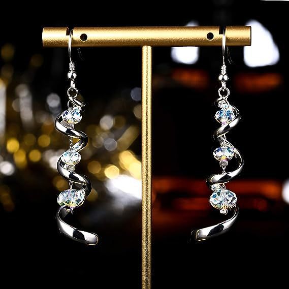 Spiral Ribbon Multi-Drop Teardrop Earrings – Elegant Women’s Jewellery