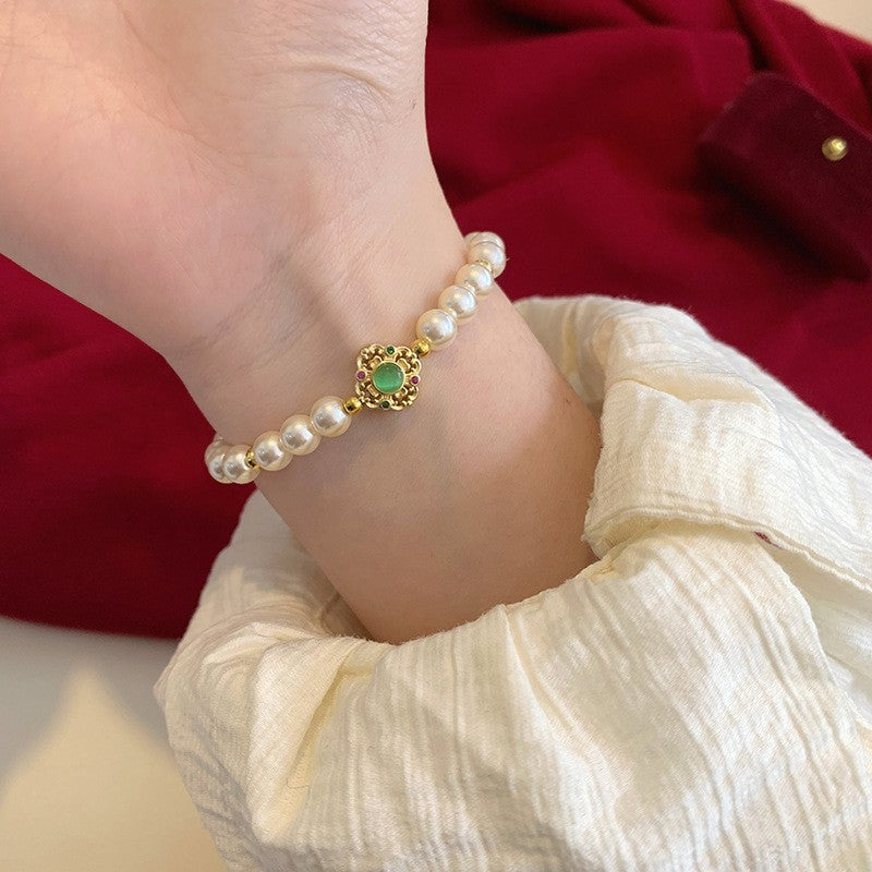 Korean-Style Flower Alloy Bracelet for Women