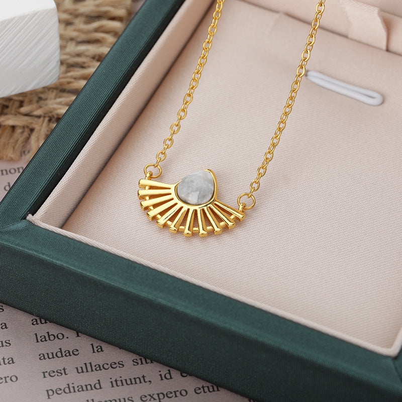 Elegant Oval Turquoise Pendant Necklace for Women – Vintage Style