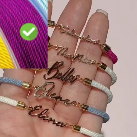 Personalized Colorful Rope Chain Name Bracelet – Adjustable Custom Jewellery for Girls