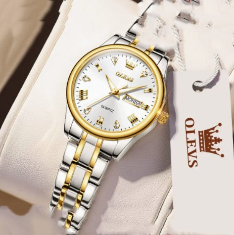 Elegant Women’s Waterproof Watch – Simple Light Luxury Quartz Timepiece