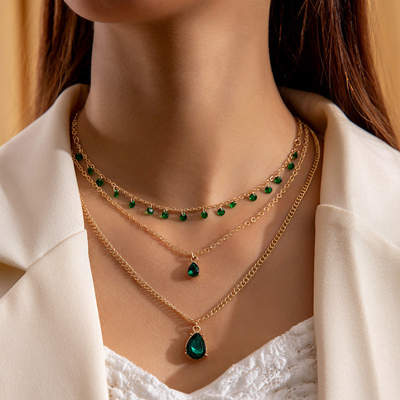 Women’s Multi-Layer Jade-Inspired Necklace – Elegant Temperament Fashion Jewellery