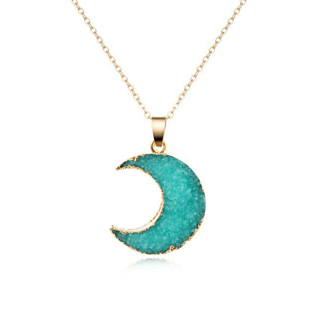 Elegant Moon Pendant Necklace – Foreign Trade Style for Women