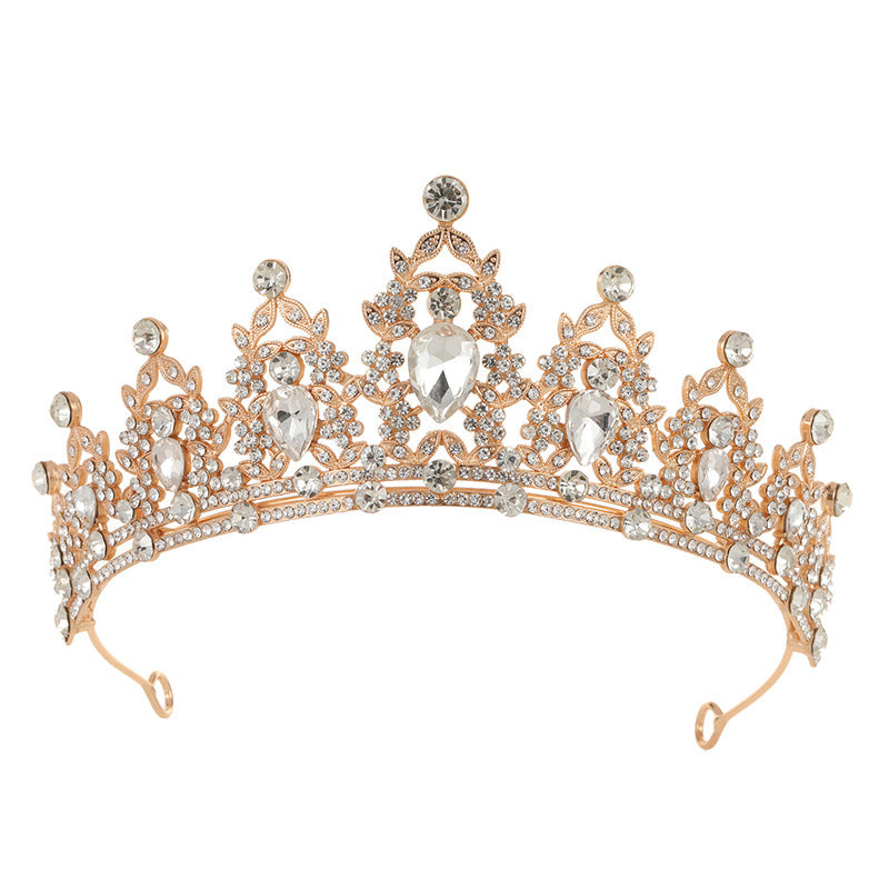Luxury Baroque Bridal Crown – Rhinestone Headdress Tiara for Wedding