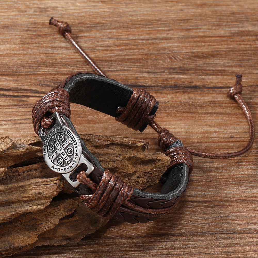 Men’s Hand-Woven Leather Bracelet – Vintage Style