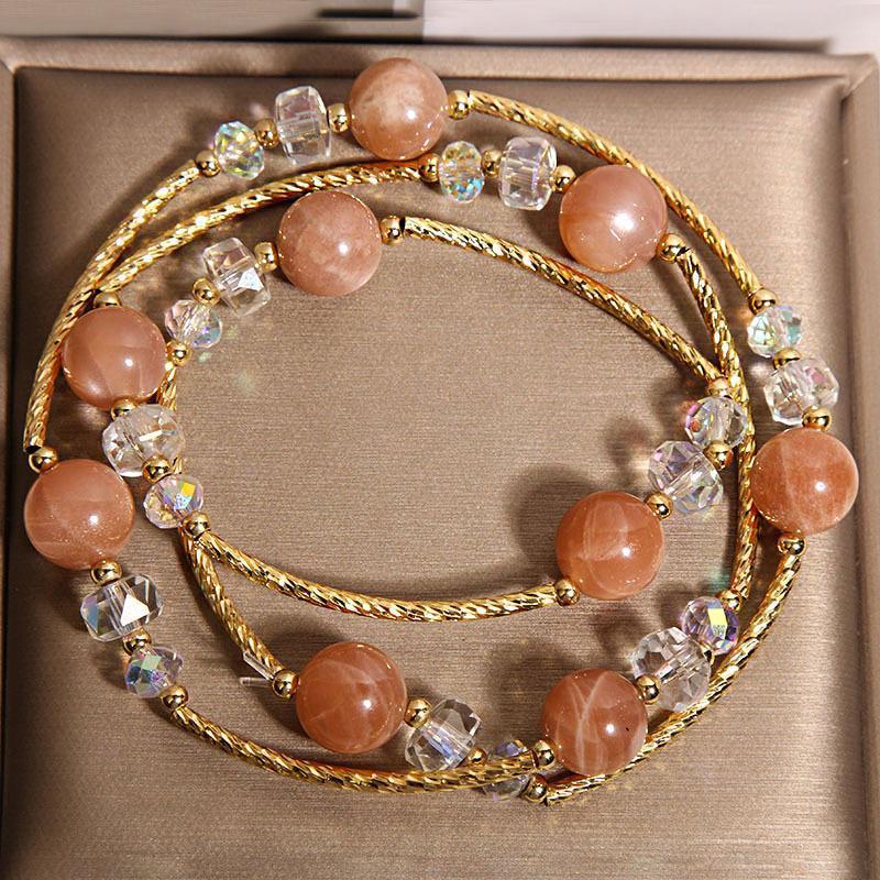 Women’s Sunstone Multi-Circle Bracelet – Elegant Chinese-Style Summer Accessory