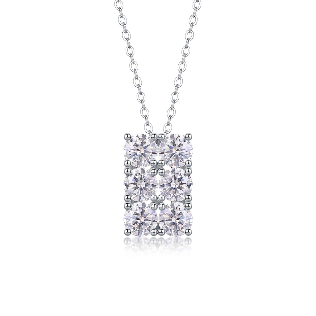 Luxury Moissanite Diamond Pendant – 0.5ct & 0.3ct S925 Silver, Platinum-plated