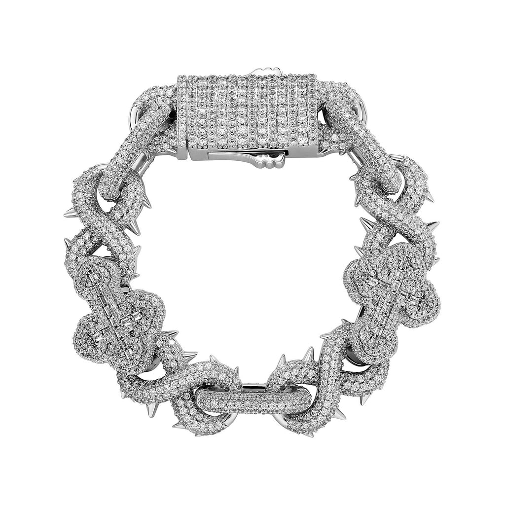 Iced Out 8 Figure Thorn Cuban Chain Necklace – European Hip Hop Style