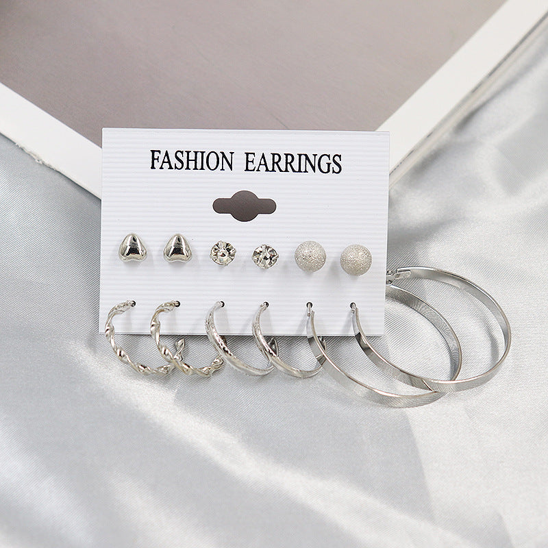 6-Pair Diamond Earrings Set – Simple & Elegant Jewellery for Women