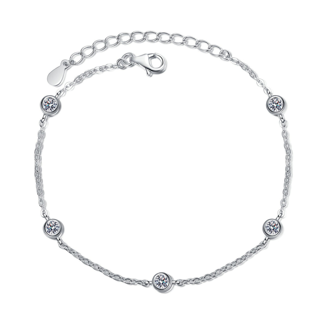 Sterling Silver Moissanite Bracelet – Simple & Elegant Design