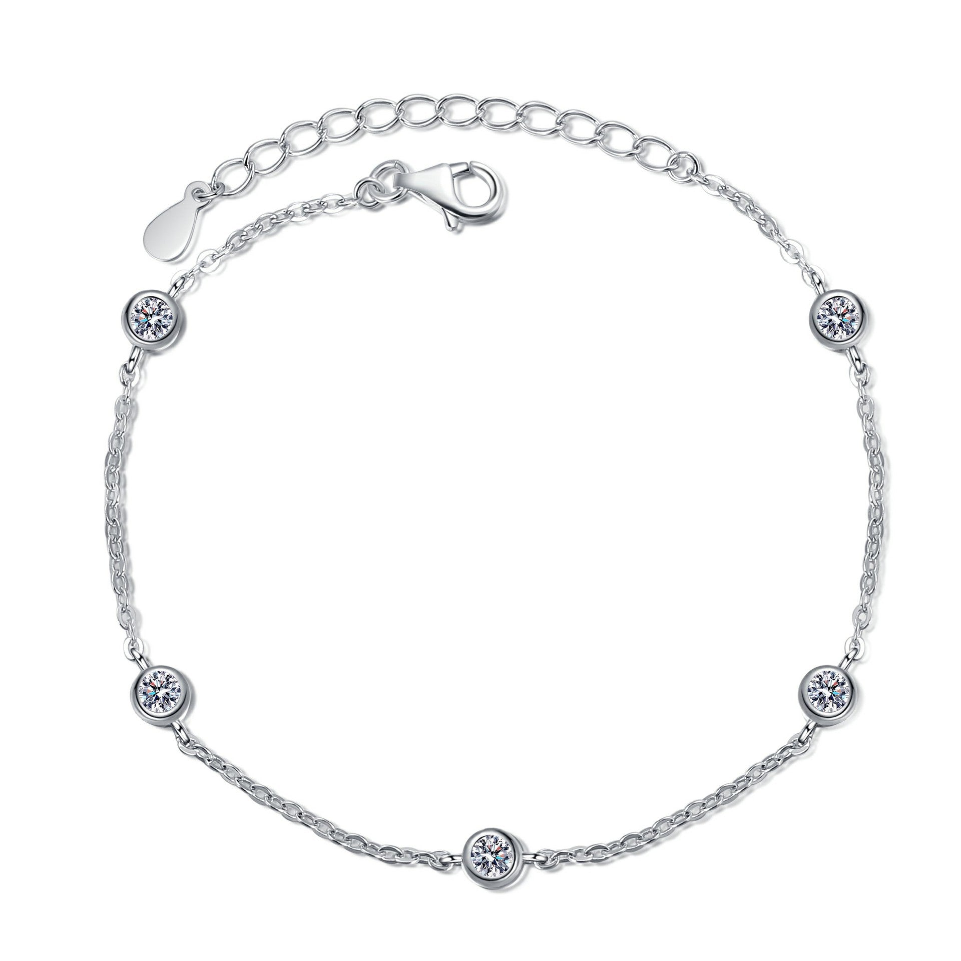 Sterling Silver Moissanite Bracelet – Simple & Elegant Design