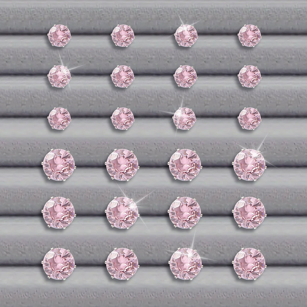 Elegant Pink Round Earrings Set for Women