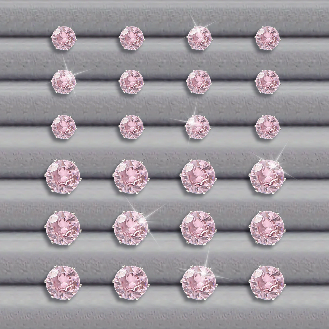 Elegant Pink Round Earrings Set for Women