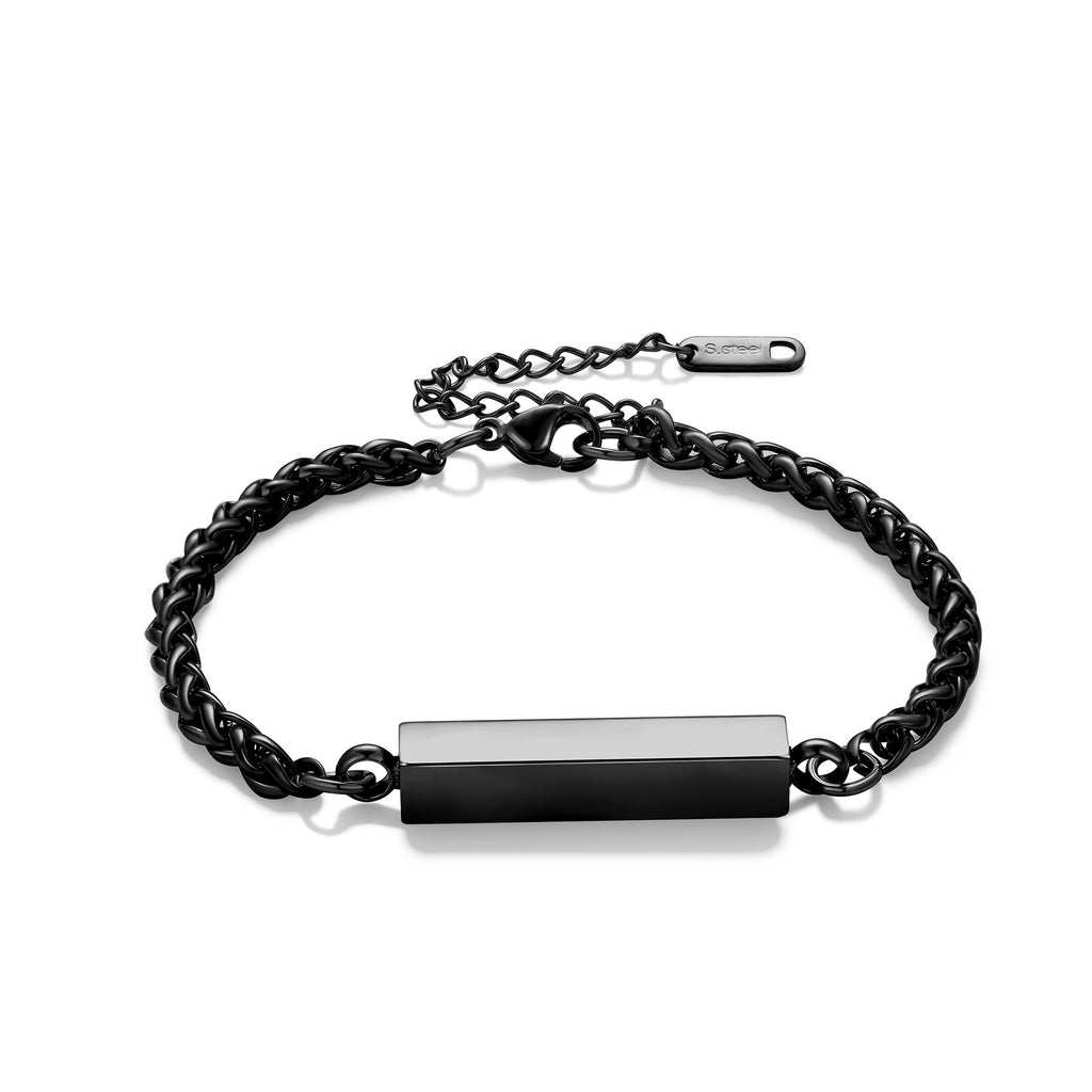 Stainless Steel Rectangular Column Bracelet – Unisex Minimalist Design