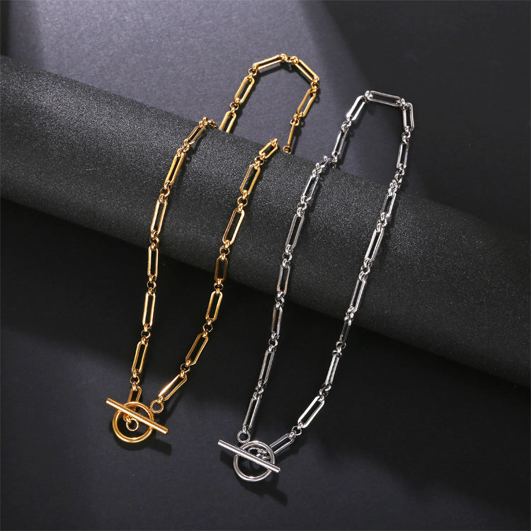 Wear-Resistant Stainless Steel Necklace & Bracelet Set – Non-Fading Metal Jewellery for Women