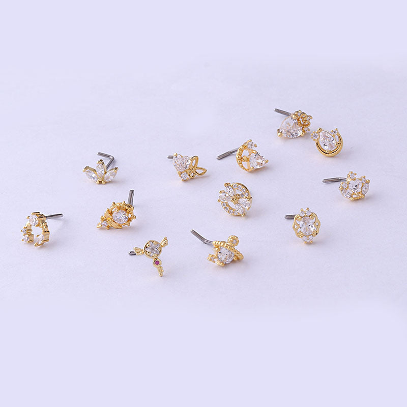 Fashion Love Crown Zircon Nose Stud – Elegant Women’s Nose Pin Jewellery